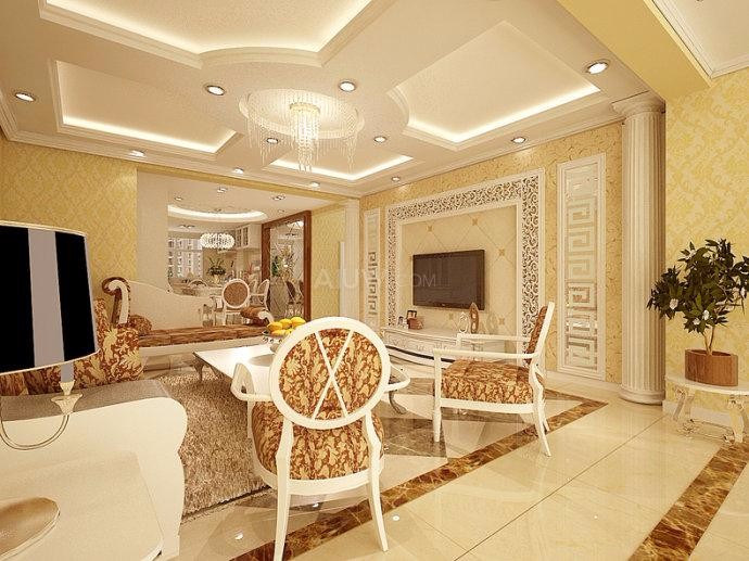 白樺林國際145平米歐式風(fēng)格設(shè)計