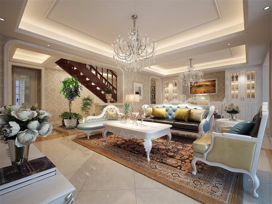 石油大學(xué)/150平米/簡歐風(fēng)格裝修