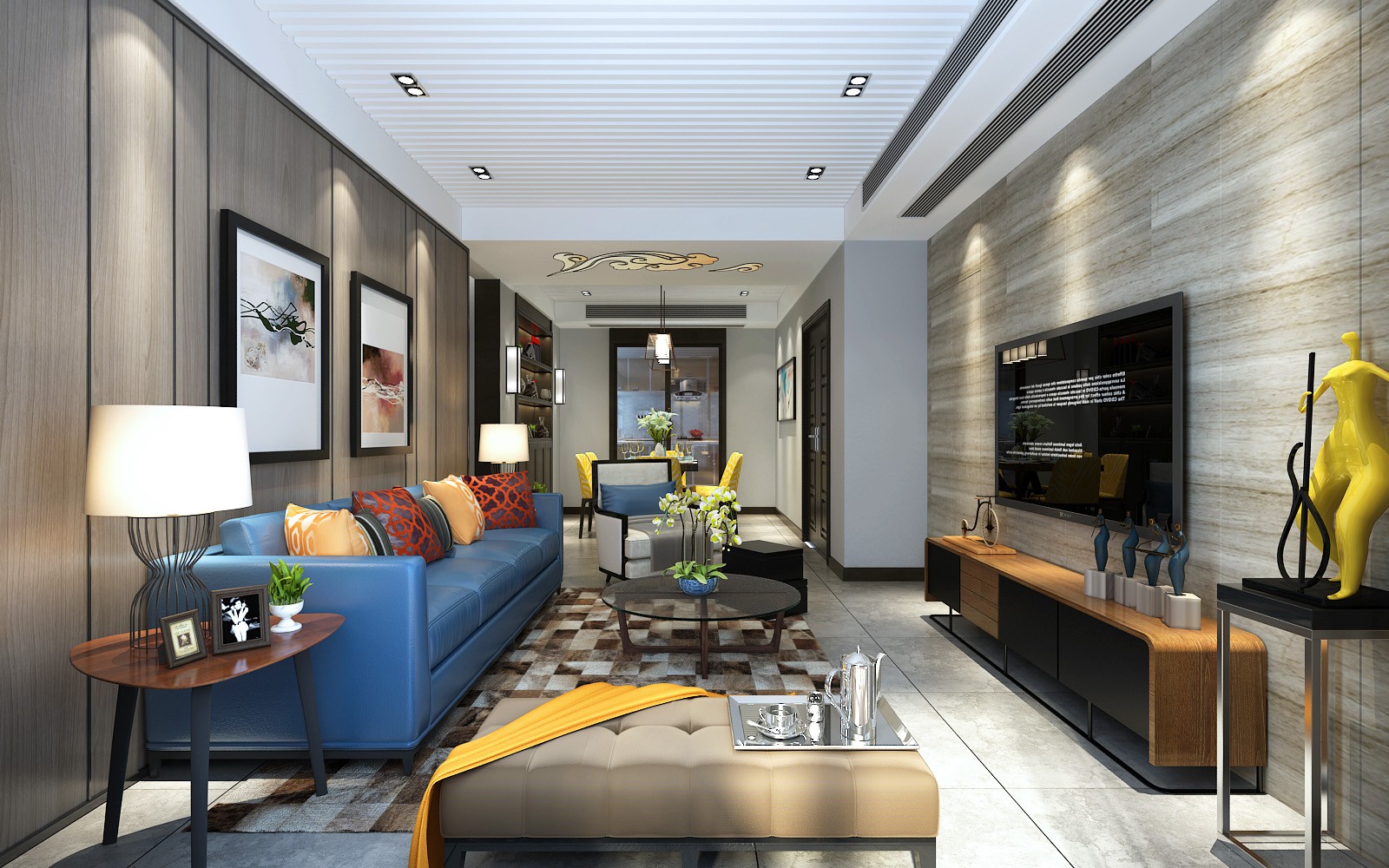 中華世紀城120平簡歐風(fēng)格設(shè)計方案 