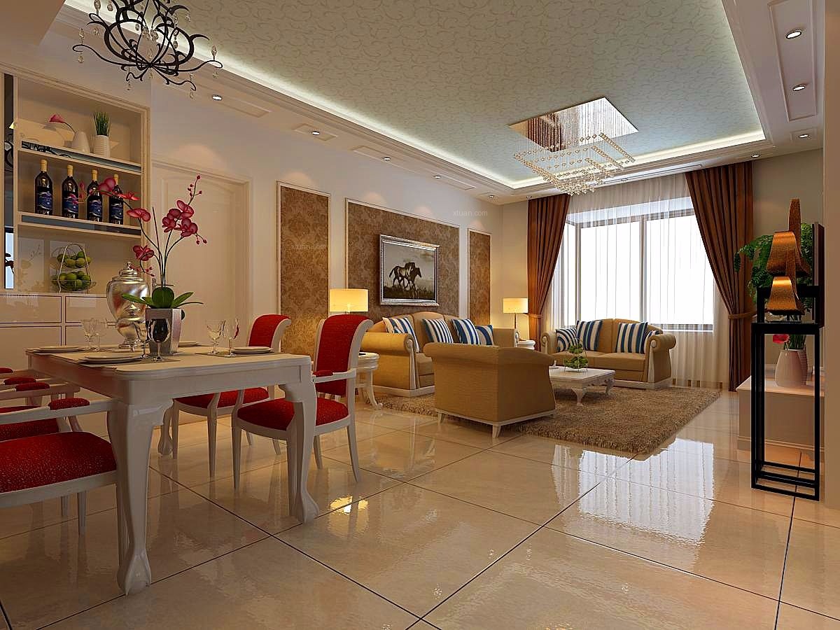 曲江龍邸98平米現(xiàn)代簡約風格設(shè)計案例