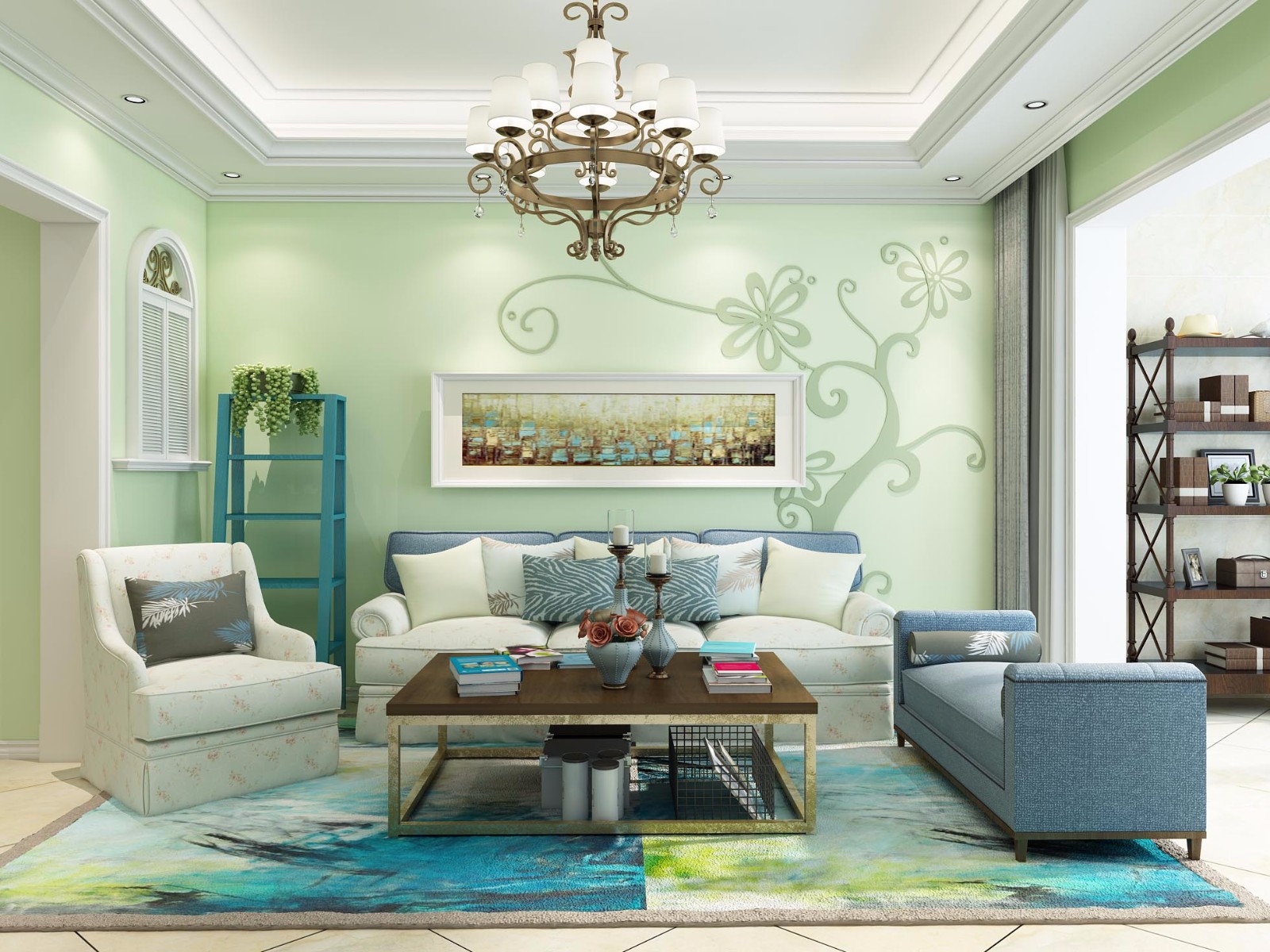 萬象春天89平米田園風(fēng)格設(shè)計(jì)案例