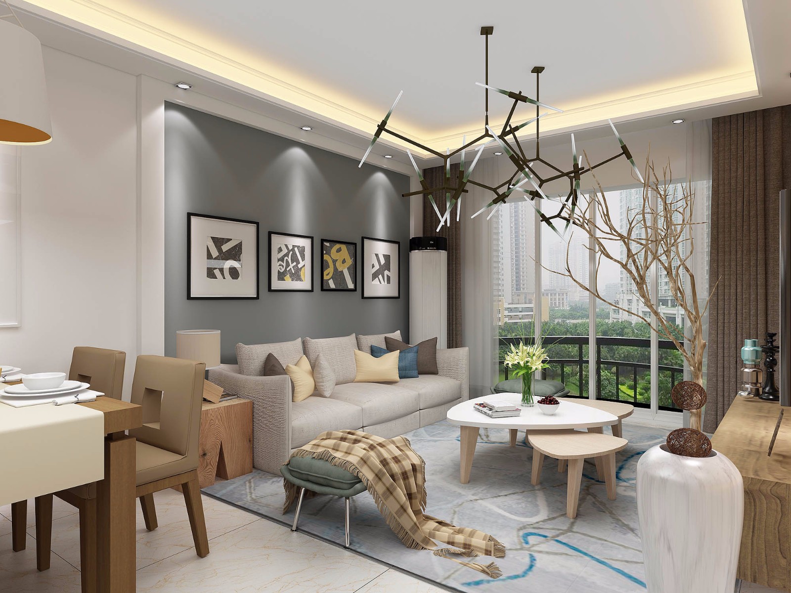 陽光臺365小區(qū)90平米現(xiàn)代簡約風(fēng)格設(shè)計案例