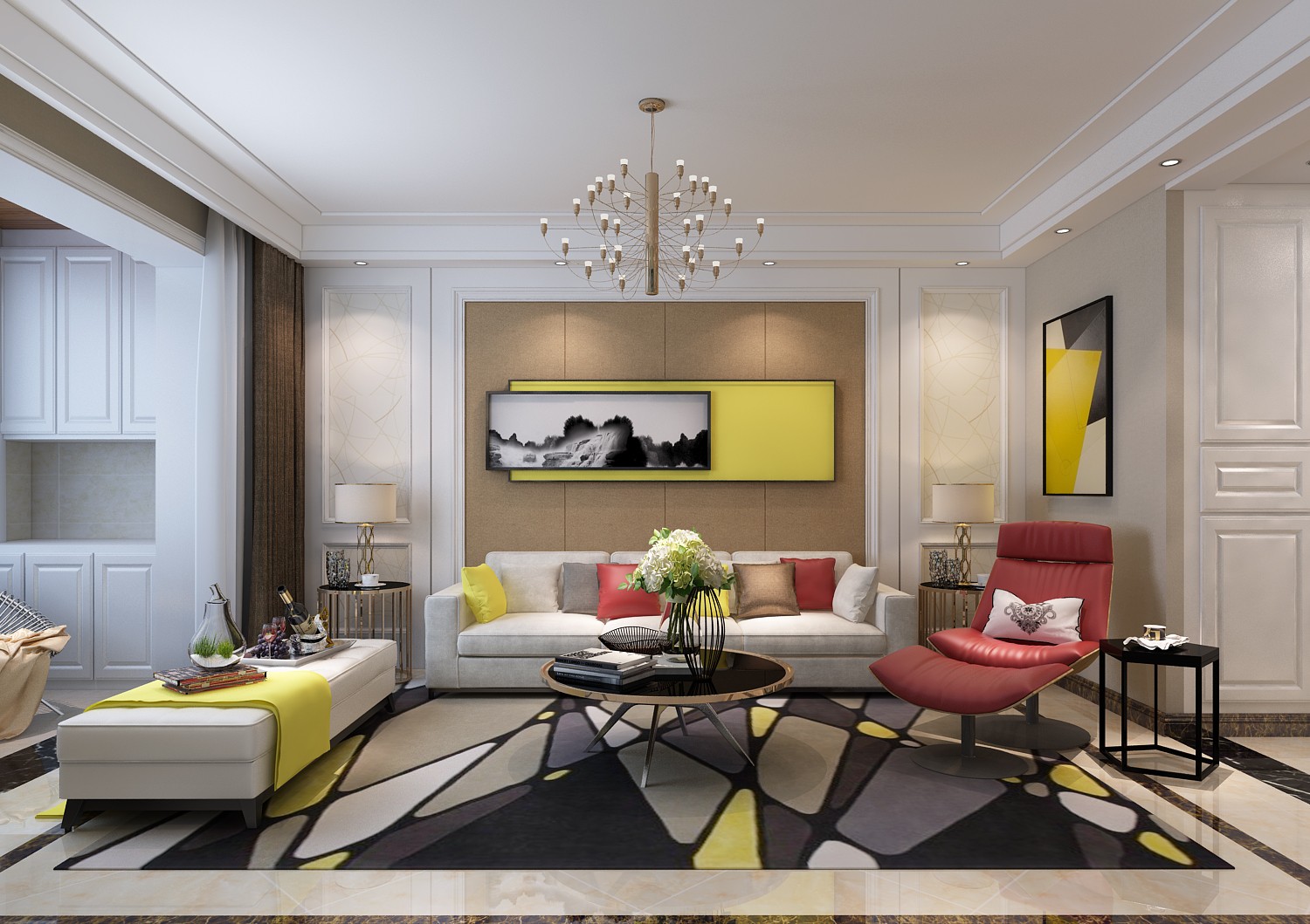 海德堡小區(qū)102平米現(xiàn)代簡約風格設(shè)計案例