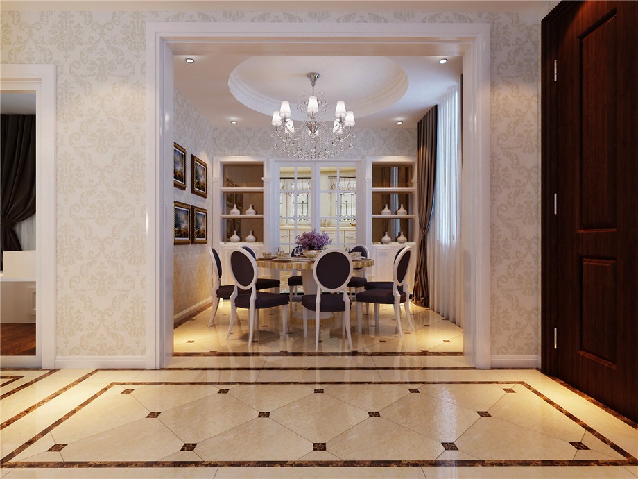 金色城市小區(qū)120平米歐式風格設計案例