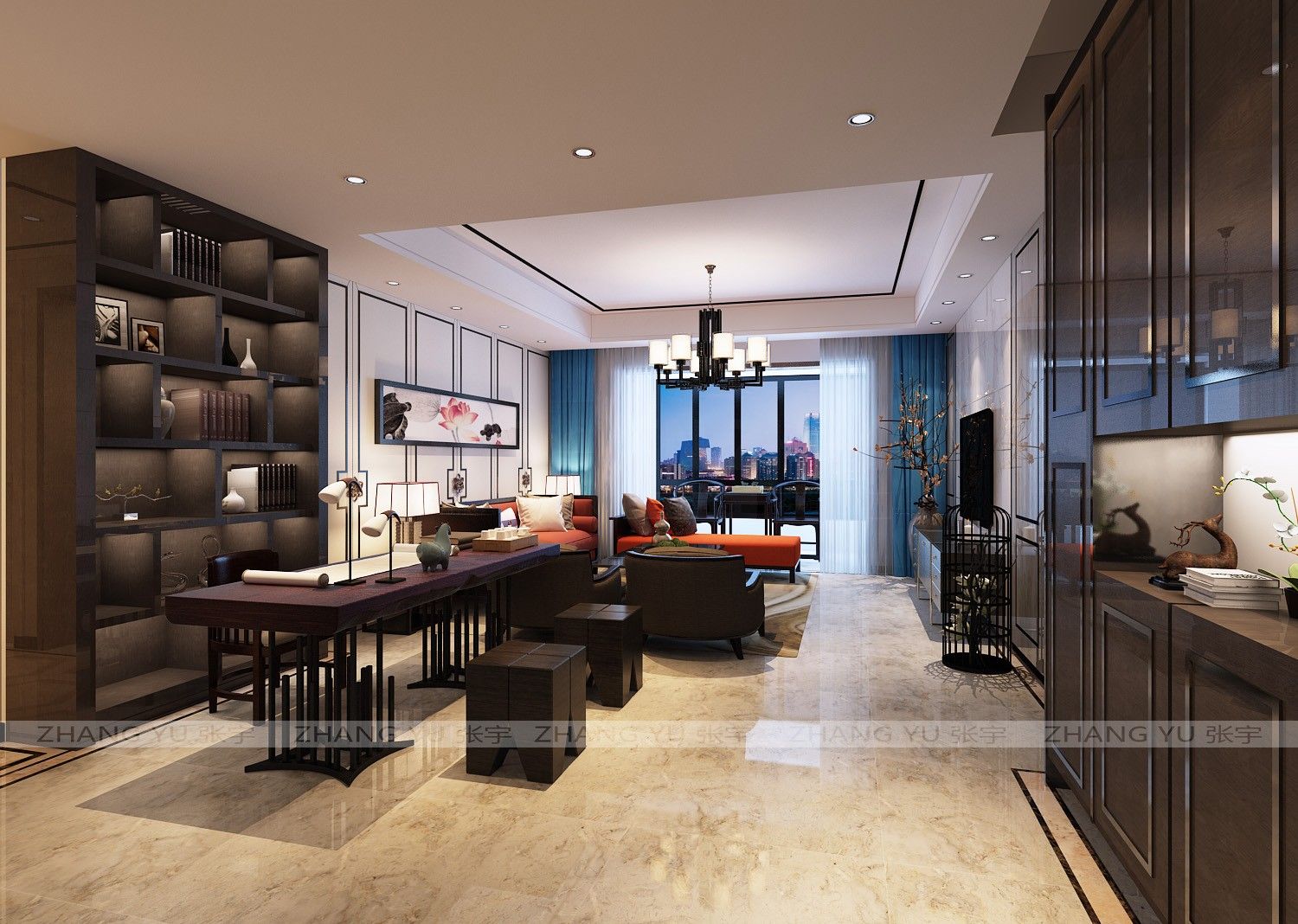 中冶一曲江山160平中式風(fēng)格